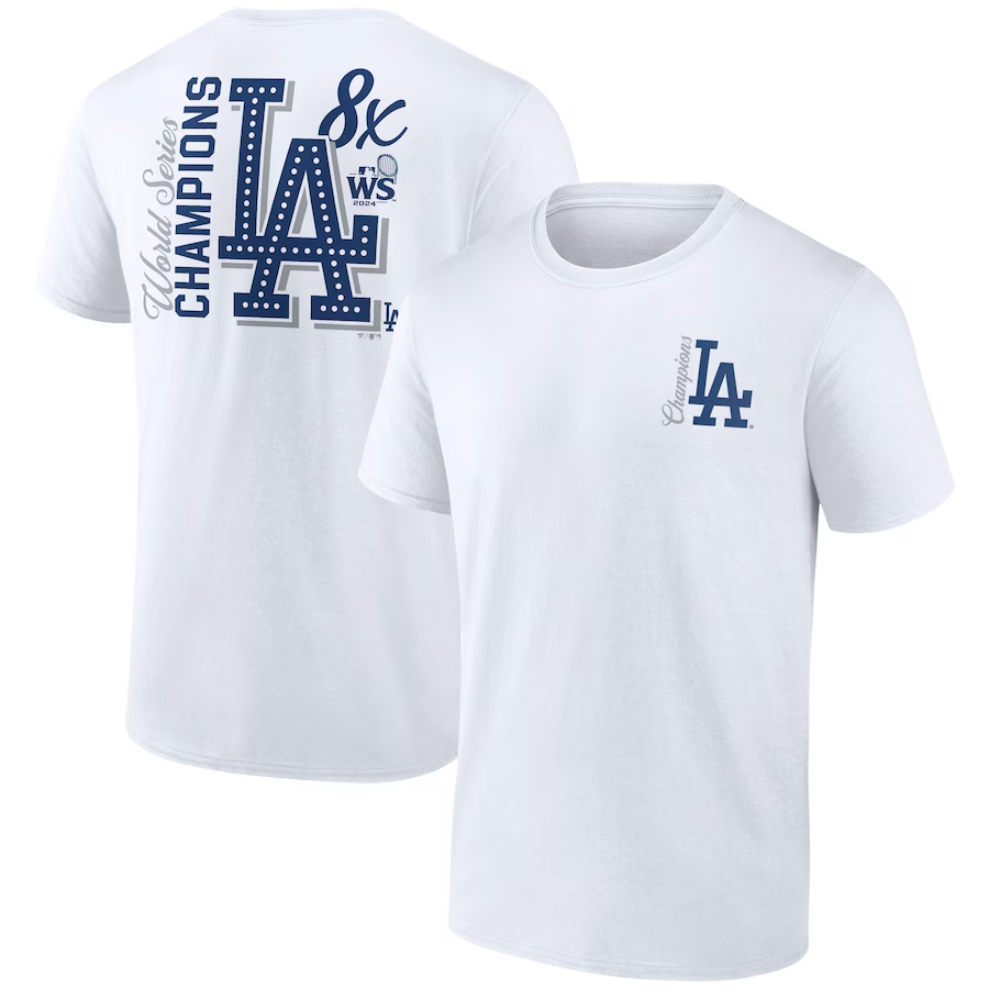 Men Los Angeles Dodgers 2024 MLB World Series Champions white T shirts style 2